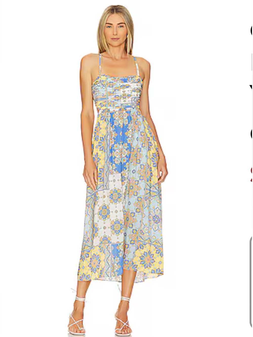 Yumi Kim Corinne Cut Out Midi Dress Aqua Paisley XS $248